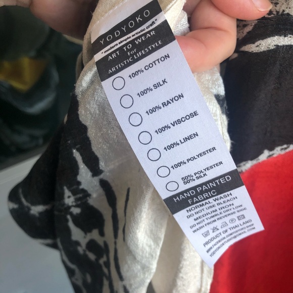 Yodyoko Hand Painted Silk Kaftan NWOT - Picture 4 of 6